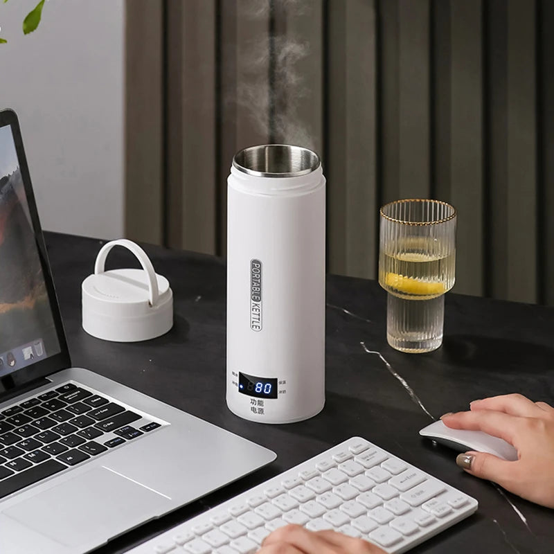 500ml Portable Electric Kettle – Travel Boil Water Cup with Smart Temperature Adjustment and LED Display