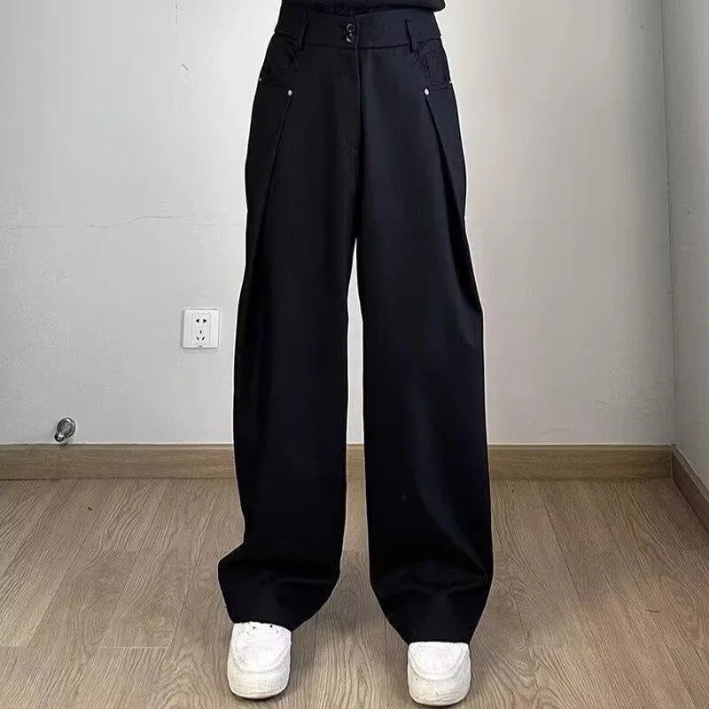 Casual Men's Summer Thin Lyocell Ice Sensation Seershawn Wide Leg Loose Fit Straight Pants