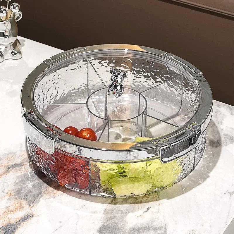 Ripple Seal Snack Box Compartment Food Storage Tray Dried Fruit Snack Tray Snacks Nuts Storage Box Dried Fruit Tray