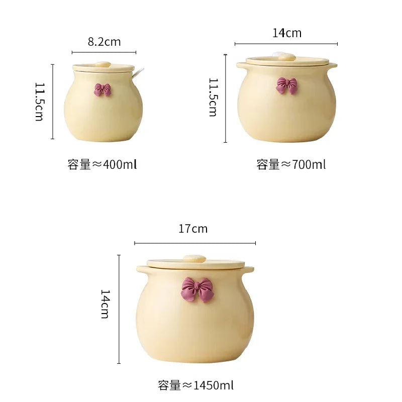 Ceramic Seasoning Pot Container – Elegant Sugar Bowl, Salt Pot, and Tea Pot with Lid and Spoon