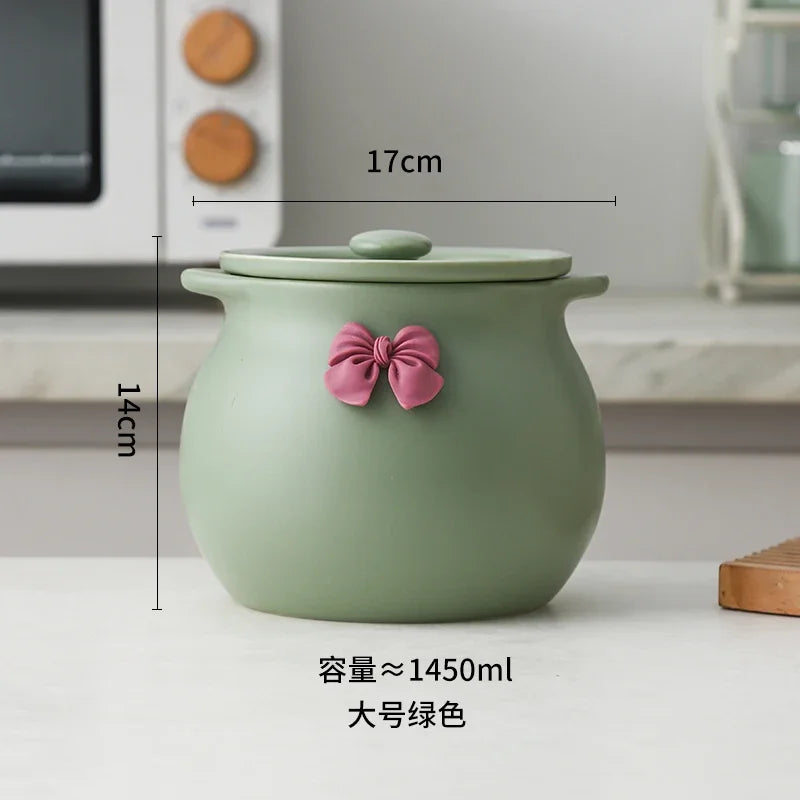 Ceramic Seasoning Pot Container – Elegant Sugar Bowl, Salt Pot, and Tea Pot with Lid and Spoon