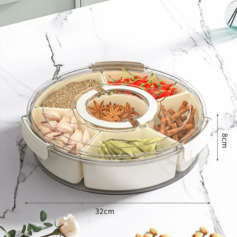 Ripple Seal Snack Box Compartment Food Storage Tray Dried Fruit Snack Tray Snacks Nuts Storage Box Dried Fruit Tray