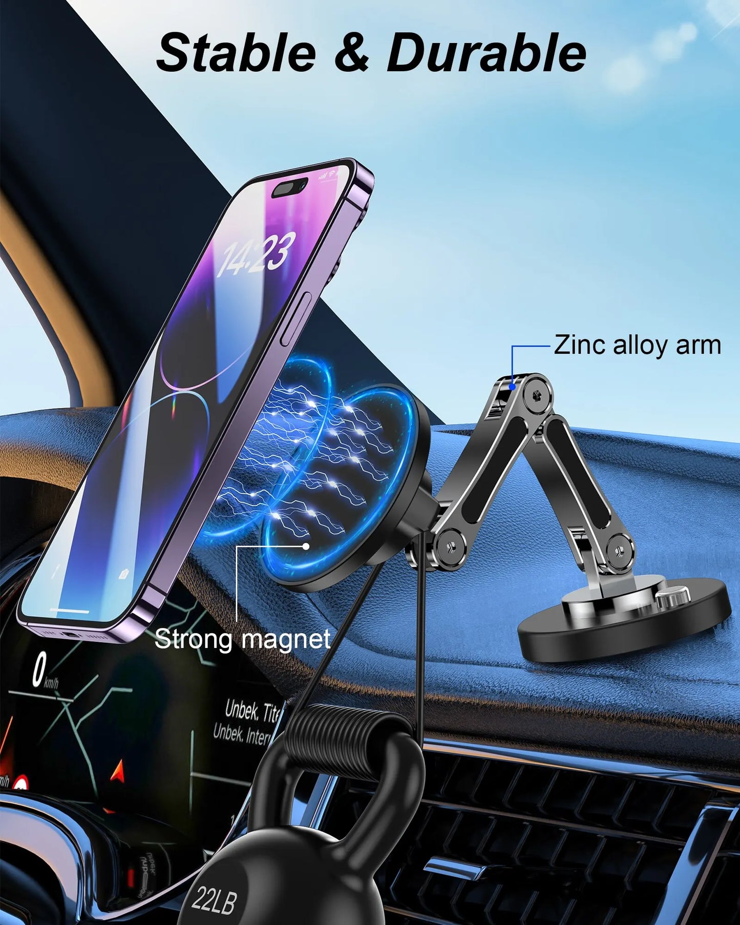 Magnetic Car Phone Holder Stand – Dashboard Mount for Smartphones