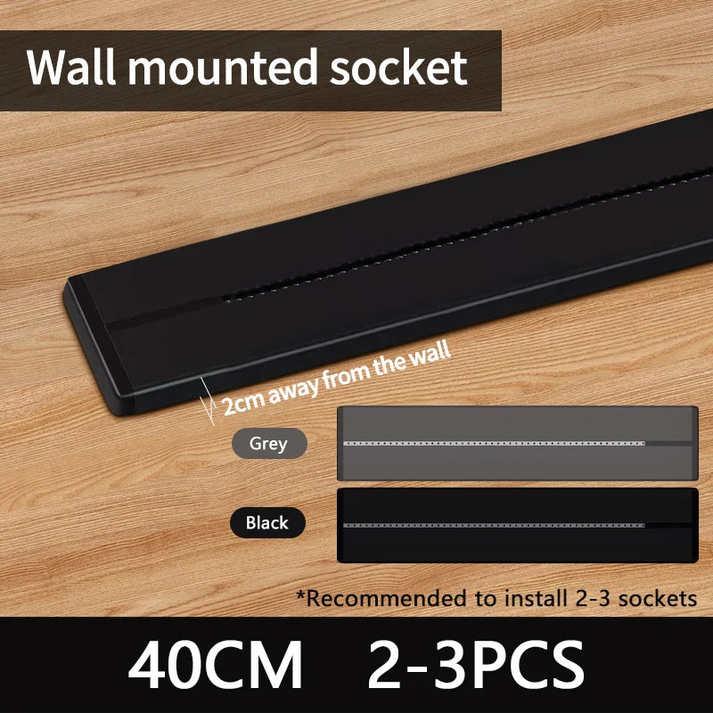 Wall Power Rail Socket – Kitchen Aluminum Expansion Socket