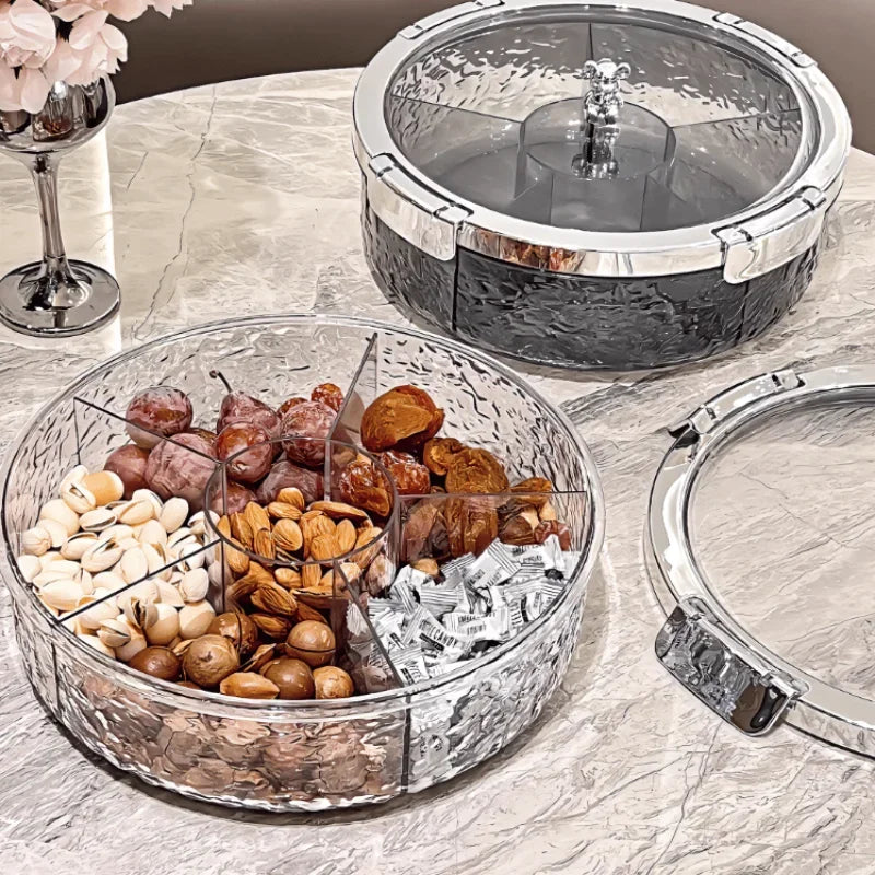 Ripple Seal Snack Box Compartment Food Storage Tray Dried Fruit Snack Tray Snacks Nuts Storage Box Dried Fruit Tray