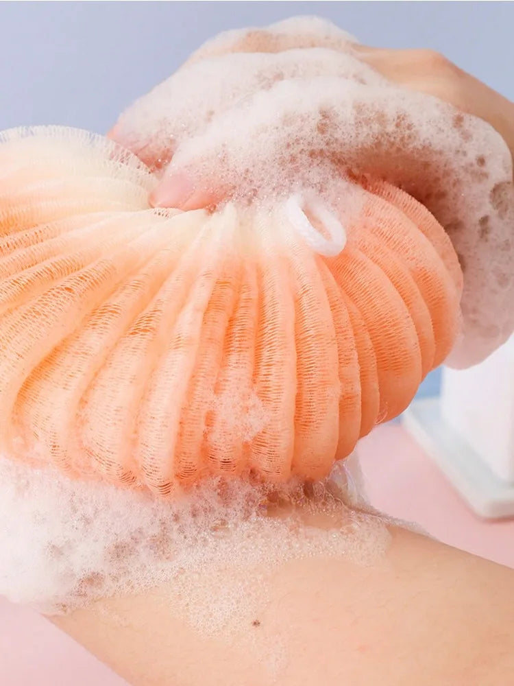 2pcs Shower Mesh Foaming Sponge Balls – Exfoliating Body Scrub and Bath Bubble Ball