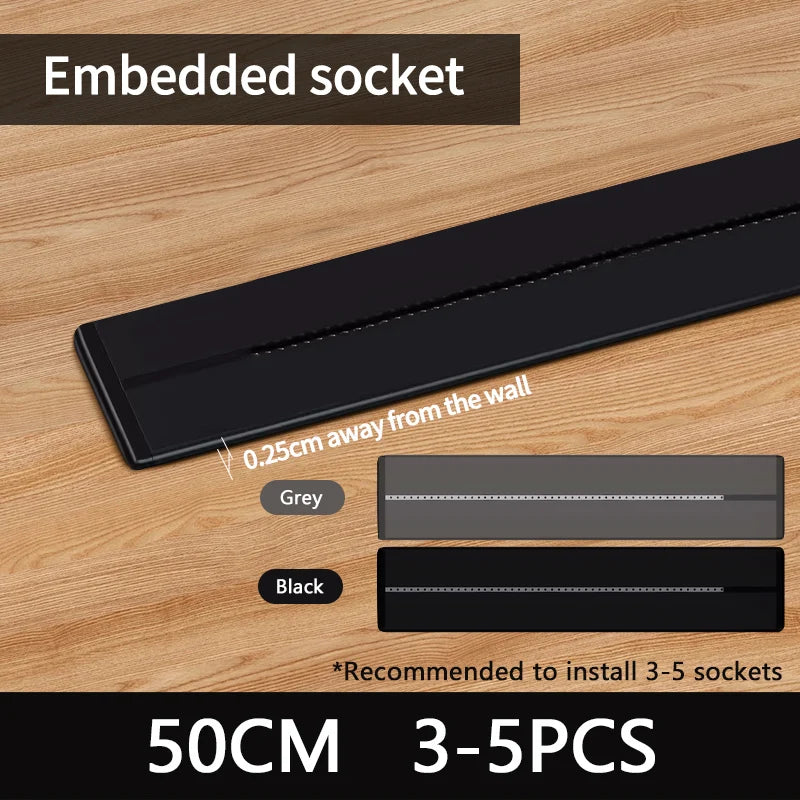 Wall Power Rail Socket – Kitchen Aluminum Expansion Socket