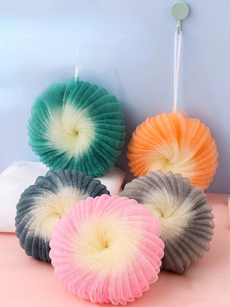 2pcs Shower Mesh Foaming Sponge Balls – Exfoliating Body Scrub and Bath Bubble Ball