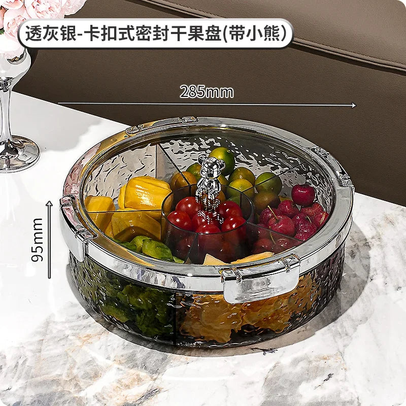 Ripple Seal Snack Box Compartment Food Storage Tray Dried Fruit Snack Tray Snacks Nuts Storage Box Dried Fruit Tray
