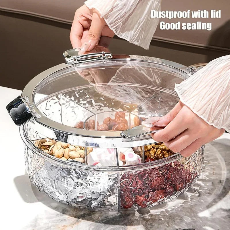 Ripple Seal Snack Box Compartment Food Storage Tray Dried Fruit Snack Tray Snacks Nuts Storage Box Dried Fruit Tray
