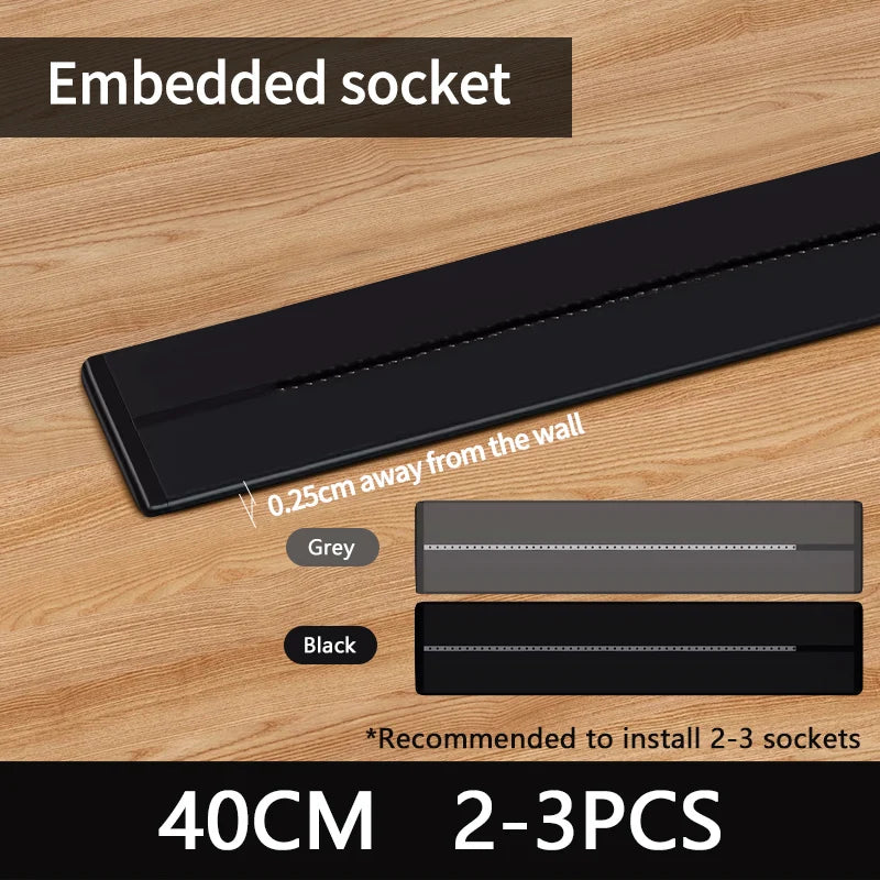 Wall Power Rail Socket – Kitchen Aluminum Expansion Socket