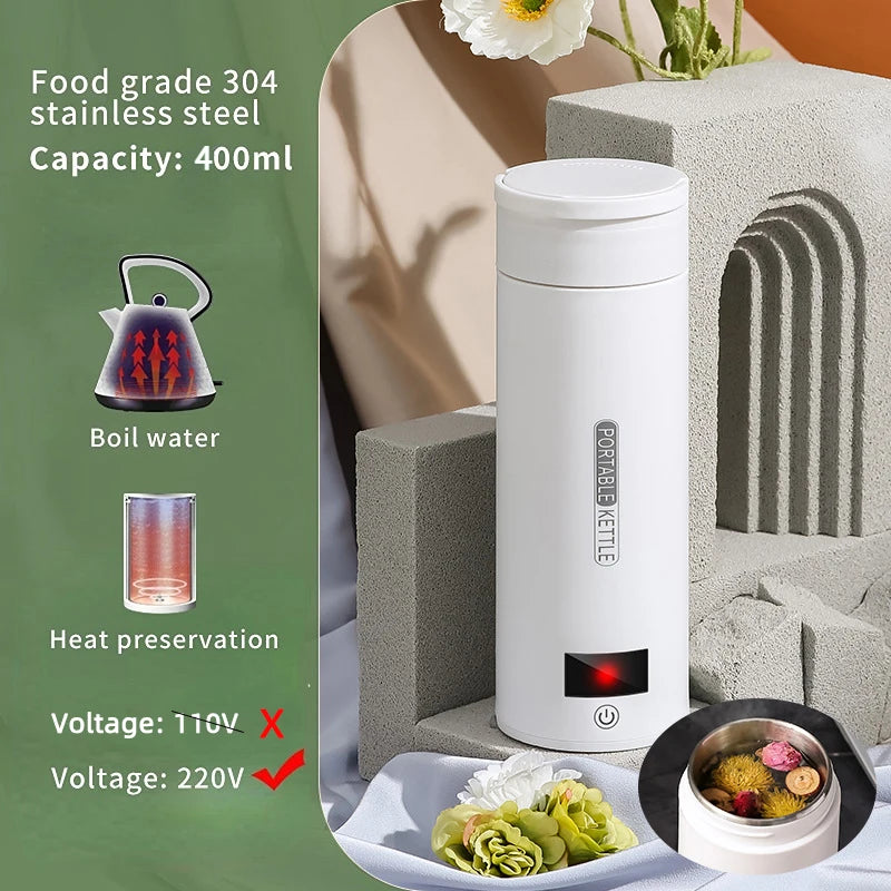 500ml Portable Electric Kettle – Travel Boil Water Cup with Smart Temperature Adjustment and LED Display