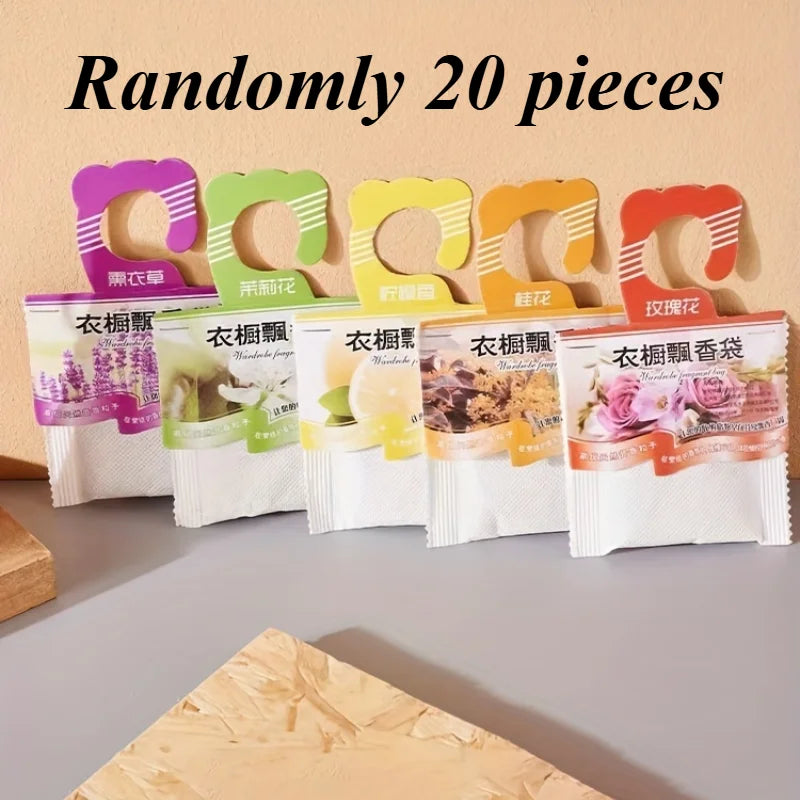 Hanging Wardrobe Fragrance Bags – Long-Lasting Floral Scent Sachets for Closets | Deodorizing, Anti-Mold Air Fresheners