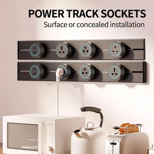 Wall Power Rail Socket – Kitchen Aluminum Expansion Socket
