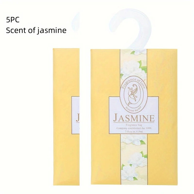 Set of 5 Hanging Wardrobe Incense Sachets – Anti-Mold, Anti-Insect Deodorizing Aromatherapy Bags for Fresh Closets