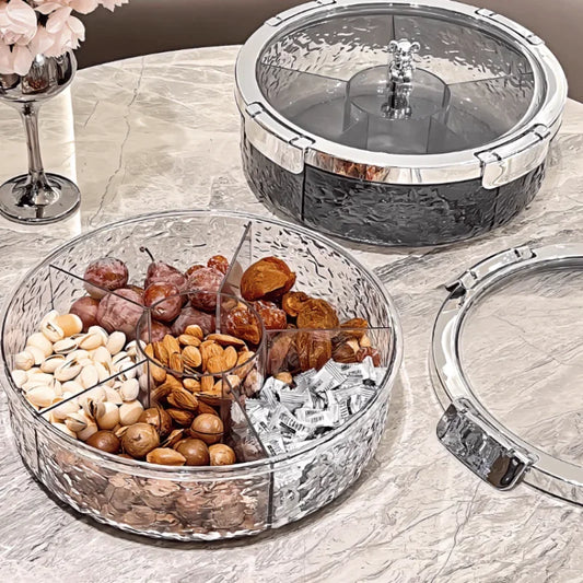 Ripple Seal Snack Box Compartment Food Storage Tray Dried Fruit Snack Tray Snacks Nuts Storage Box Dried Fruit Tray