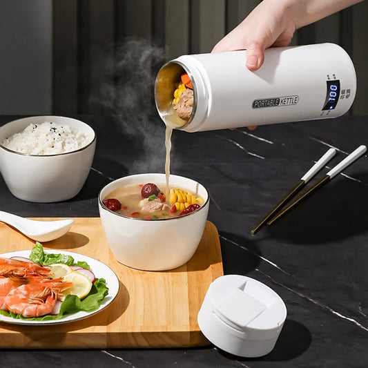 500ml Portable Electric Kettle – Travel Boil Water Cup with Smart Temperature Adjustment and LED Display