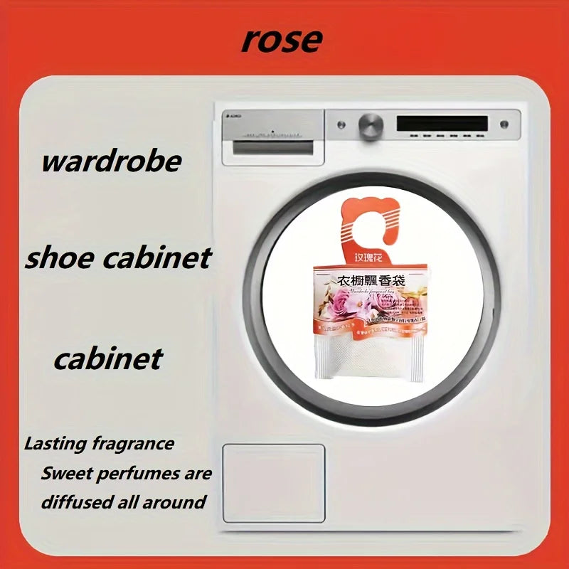 Hanging Wardrobe Fragrance Bags – Long-Lasting Floral Scent Sachets for Closets | Deodorizing, Anti-Mold Air Fresheners