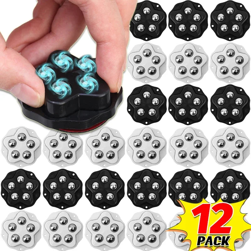 Self-Adhesive Mini Swivel Wheels with Brake Pads | Universal 360° Rotation Mute Pulley for Furniture & Trash Cans