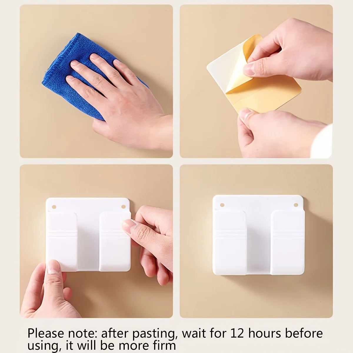 Wall-Mounted Multifunctional Phone Charging Dock – Adhesive Plastic Hanging Rack for Bedrooms and Offices