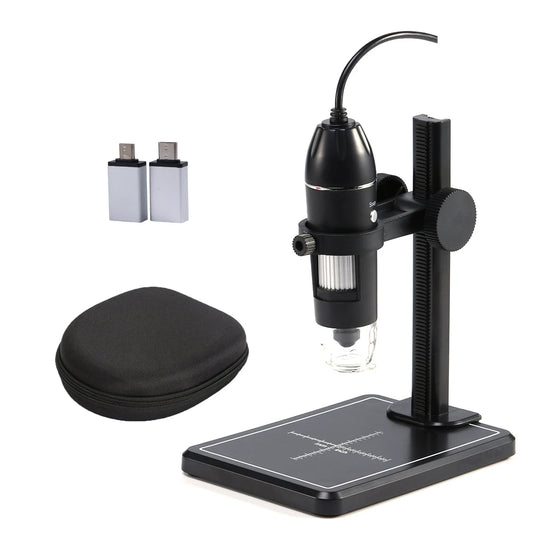 Digital Video Microscope | Type-C Micro USB 1600X | 8 LED Electronic Microscope for Soldering | High Definition Portable Microscope