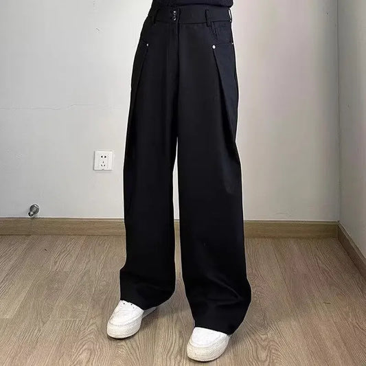 Casual Men's Summer Thin Lyocell Ice Sensation Seershawn Wide Leg Loose Fit Straight Pants